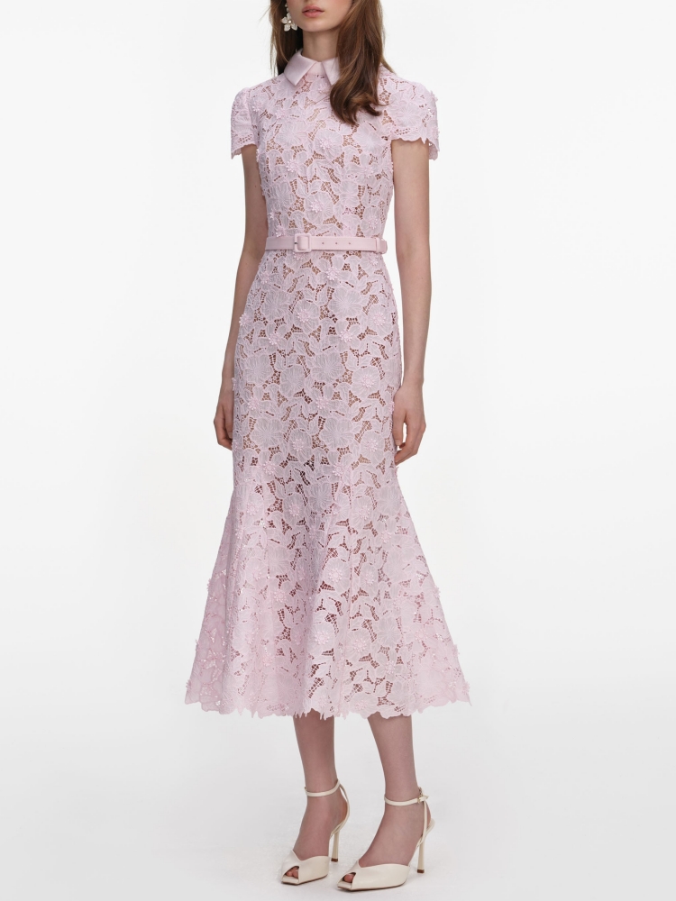Sexy Lapel Neck Hollow Out Flo - đánh giá và giá Midi Skirt Floral