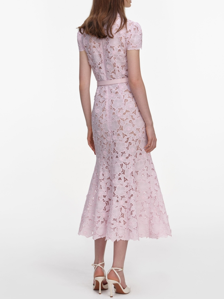 Sexy Lapel Neck Hollow Out Flo - đánh giá và giá Midi Skirt Floral