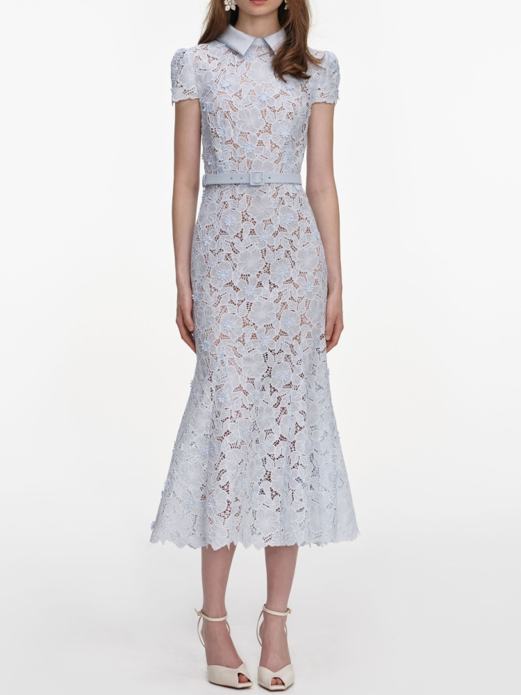 Sexy Lapel Neck Hollow Out Flo - đánh giá và giá Midi Skirt Floral