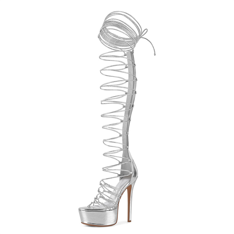 Onlymaker Sliver Peep Toe Lace - đánh giá và giá Sandal Strappy Heeled