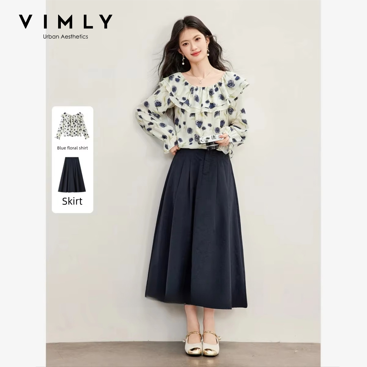 VIMLY Double Layer Ruffle Off  - đánh giá và giá Blouse Off Shoulder