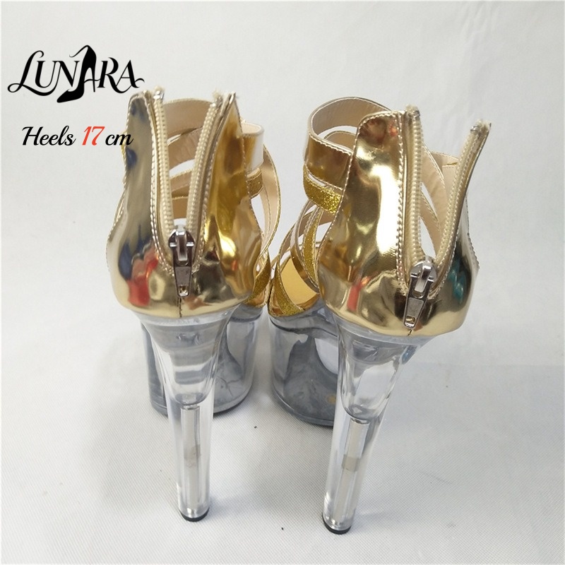 17cm/7Inch Gold Metallic Strap - đánh giá và giá Sandal Strappy Heeled