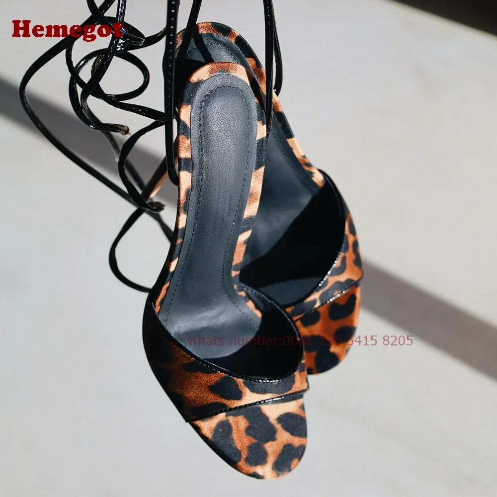 Leopard Lace Up Stiletto Sanda - đánh giá và giá Sandal Strappy Heeled